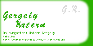 gergely matern business card